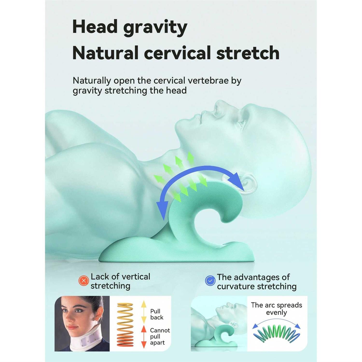 1pc Neck And Shoulder Relaxer, Cervical Traction Device And Cervical Spine Alignment, Chiropractic Pillow Neck Stretcher - Image 3