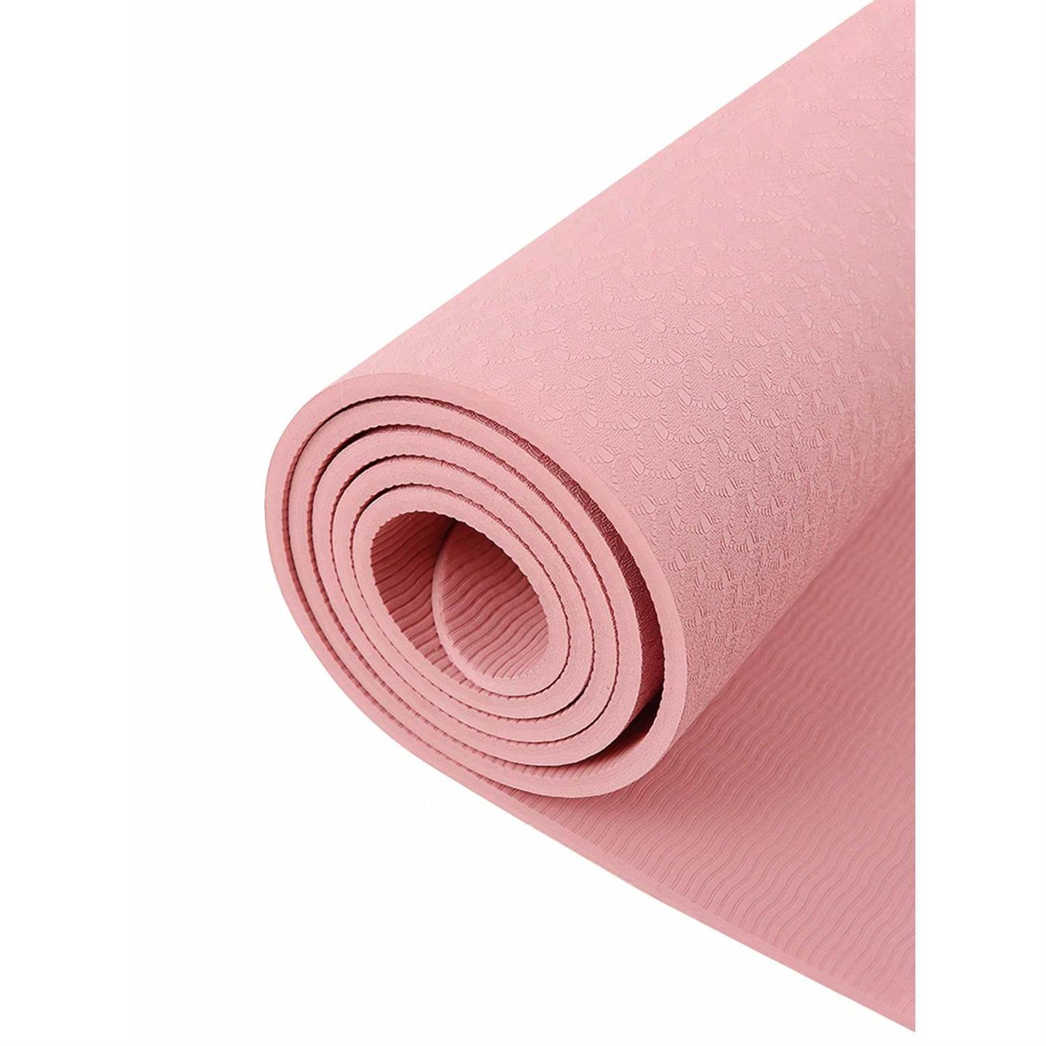 4mm Foldable Yoga Mat, Pink Non-Slip Convenient Pilates Exercise Fitness Pad - Image 4