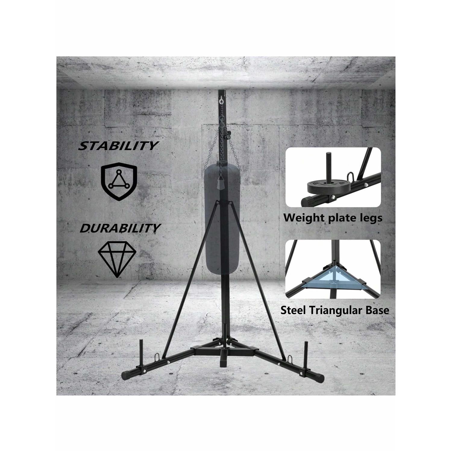 MAMIZO Heavy Bag Stand, Heavy Boxing Punching Bag Stand, Height Adjustable Boxing Training Equipment, Freestanding Steel Sandbag Rack Up To 150lbs For Home Gym Fitness (Without Boxing Bag) - Image 3