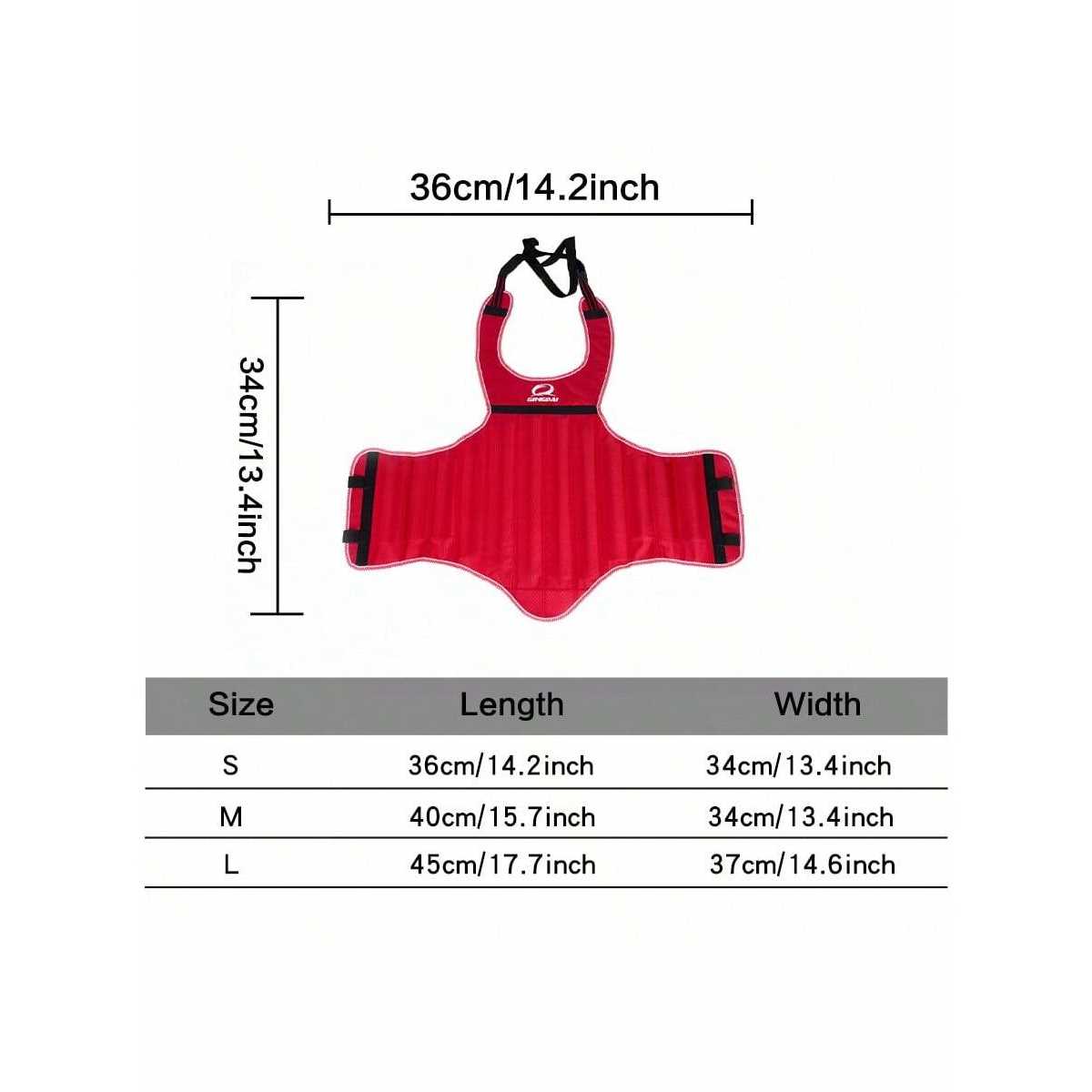 1pc Red Oxford Cloth Unisex Martial Arts Chest Guard For Boxing, Taekwondo Training - Image 5