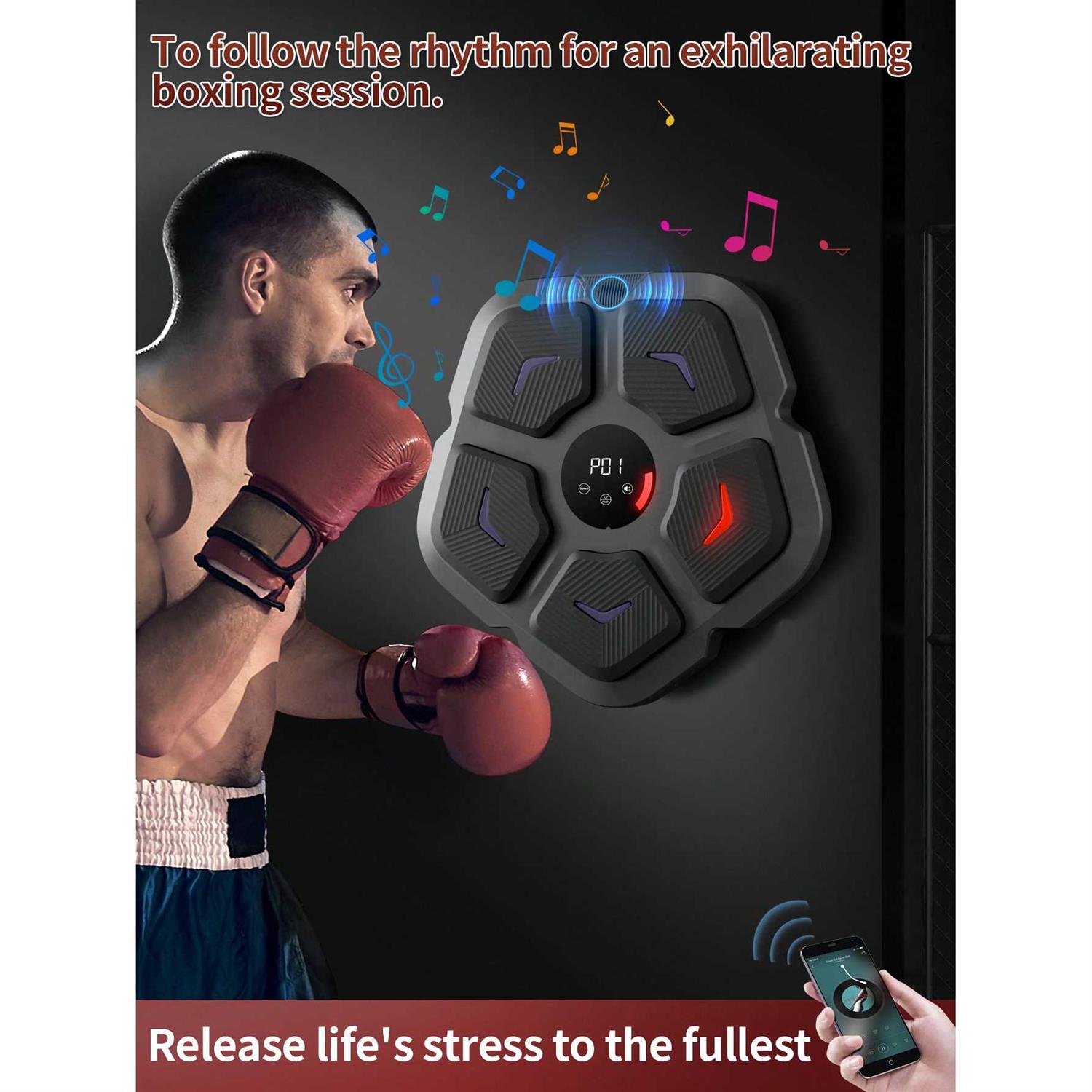 1pc -Shaped Intelligent Music Boxing Punching Wall Pad For Reaction Training - Image 3