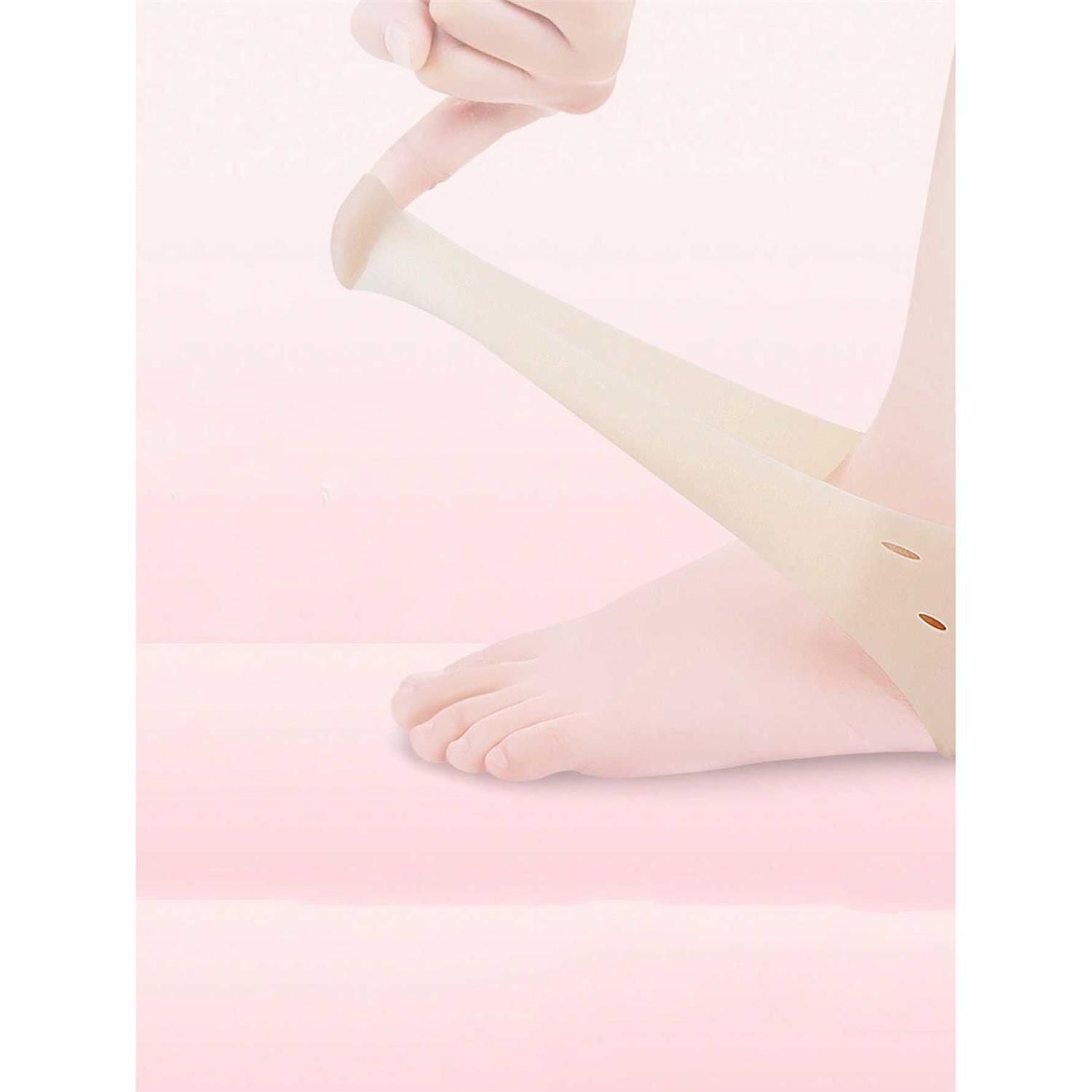 2pcs Silicone Heel Protectors, Elastic Heel Guards With Compression For Men & Women, Moisture Wicking & Deodorizing Ankle Straps, Foot Arch Support Wraps To Prevent Cracking And Injury - Image 3