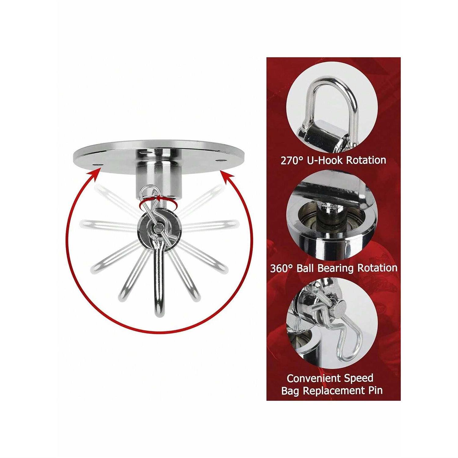 Speed Bag Swivels - Stainless Steel Speedbag Swivel - Boxing Swivel With 360° Ball Bearing - Complete Speed Bag Mount Hardware Kit - Easy Setup On Hanging Punching Speed Bag Platform Stand - Image 4