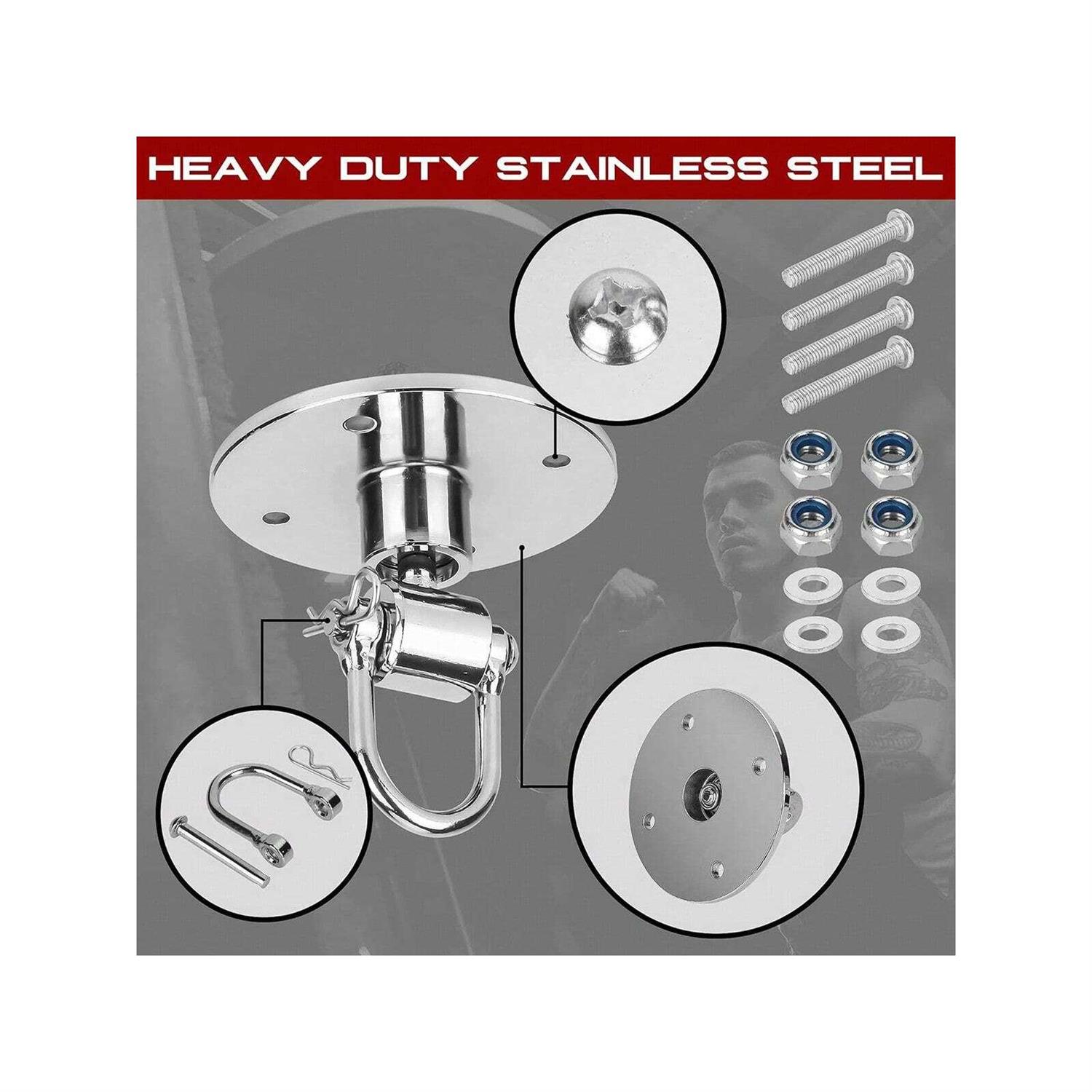 Speed Bag Swivels - Stainless Steel Speedbag Swivel - Boxing Swivel With 360° Ball Bearing - Complete Speed Bag Mount Hardware Kit - Easy Setup On Hanging Punching Speed Bag Platform Stand - Image 6