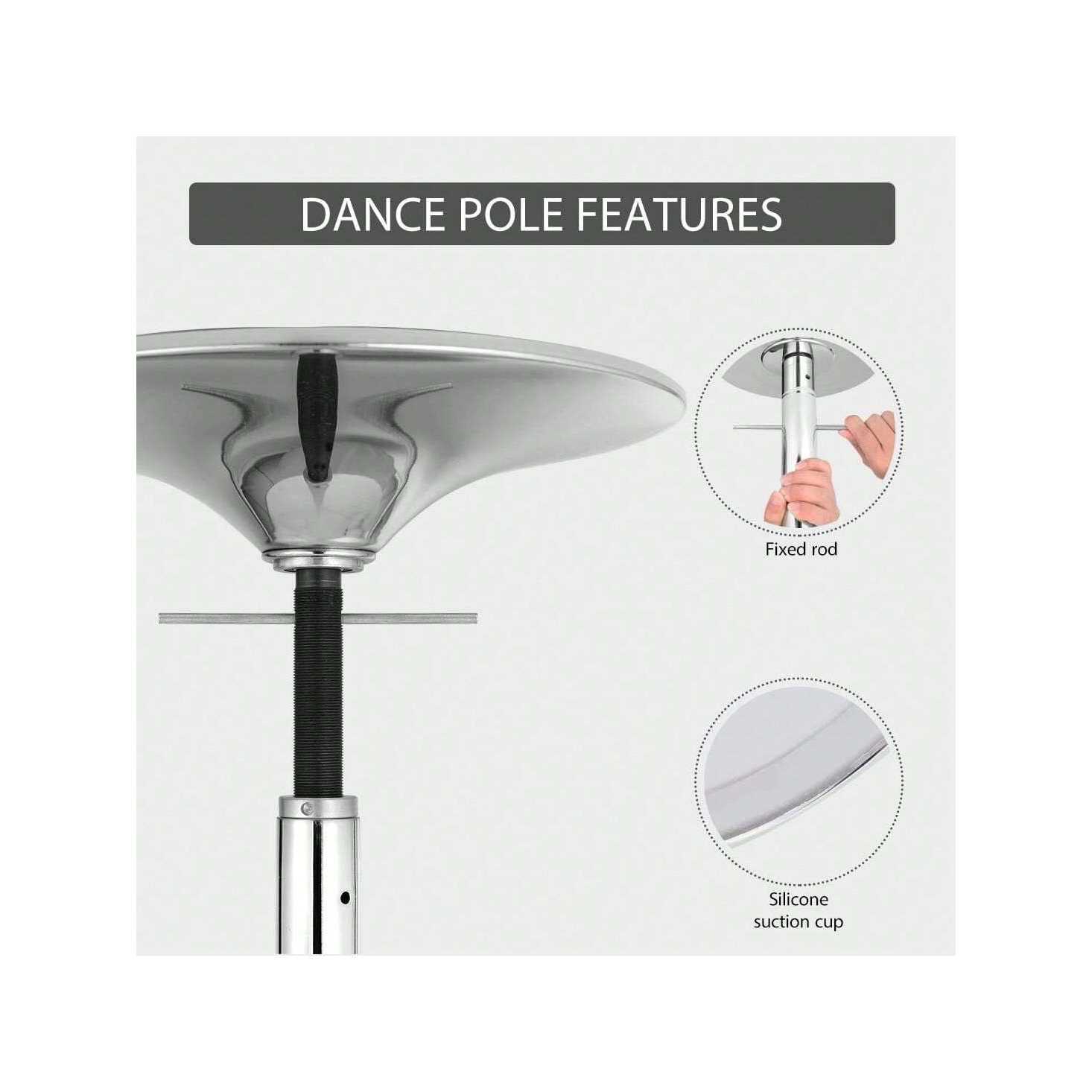 VIVOHOME Professional Spinning Dancing Pole, 45mm Portable Dance Pole For Home Fitness - Image 3