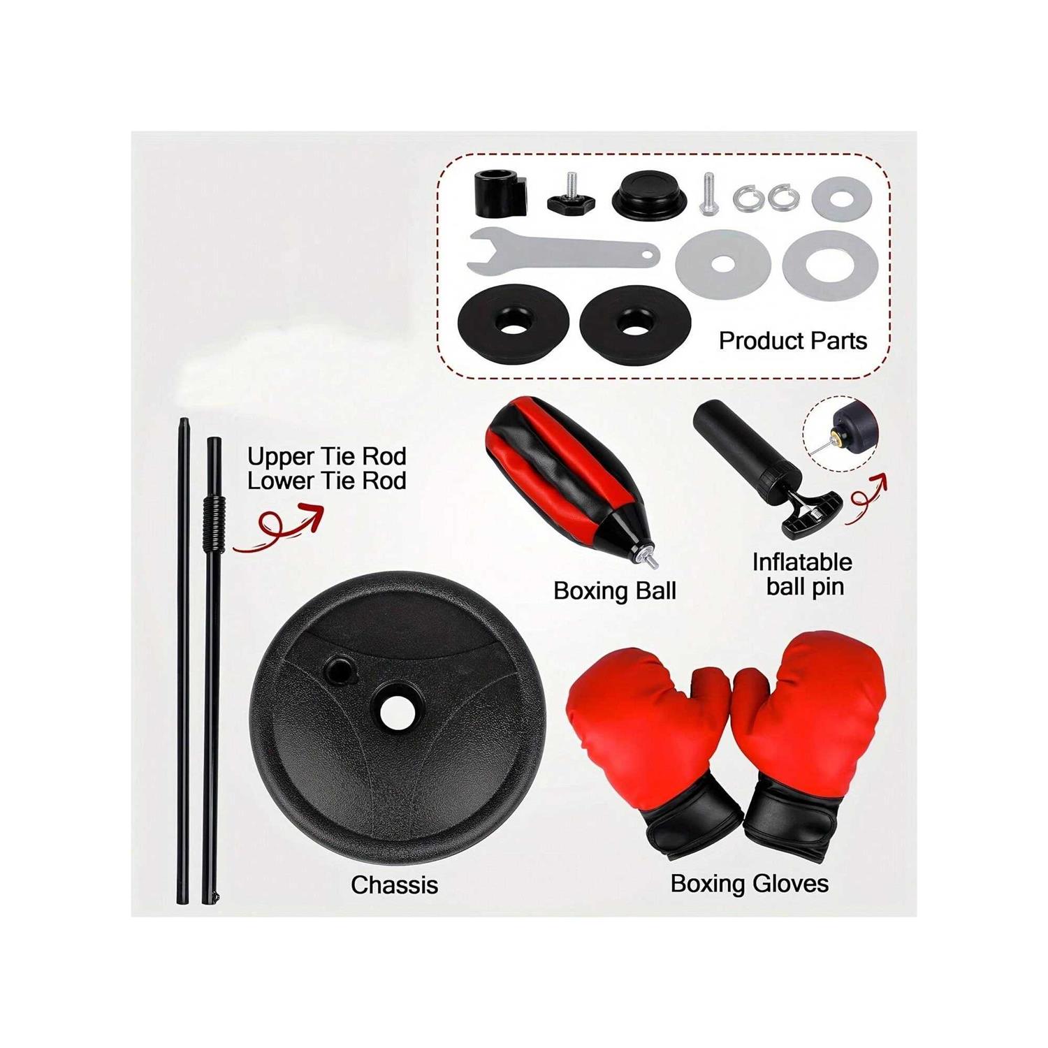 1.02m Tumbler Punching Bag With 1 Pair Of Boxing Gloves, Boxing Reaction Ball, Sandbag For Indoor/Outdoor Exercise, Sport, Fitness Equipment, Birthday Gift, Family Party Supply - Image 5