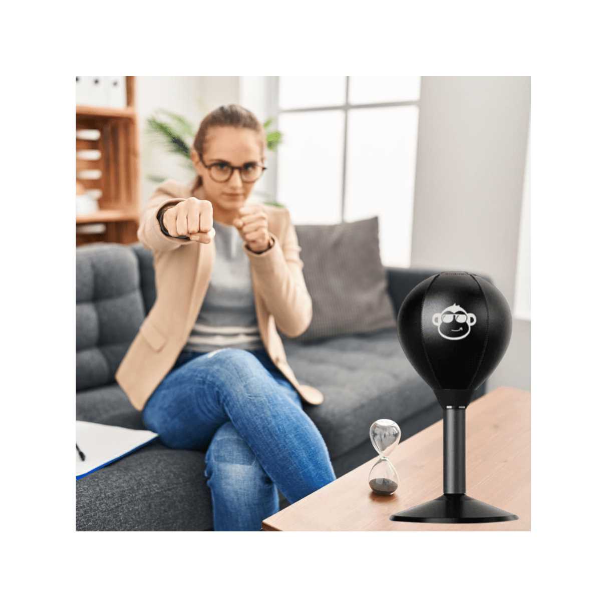 Desktop Stress Relieving Punching Ball With Suction Cup And Air Pump, Fun And Decompression Speed Ball, Suitable For Office, Home Exercise, Stress Release - Image 5