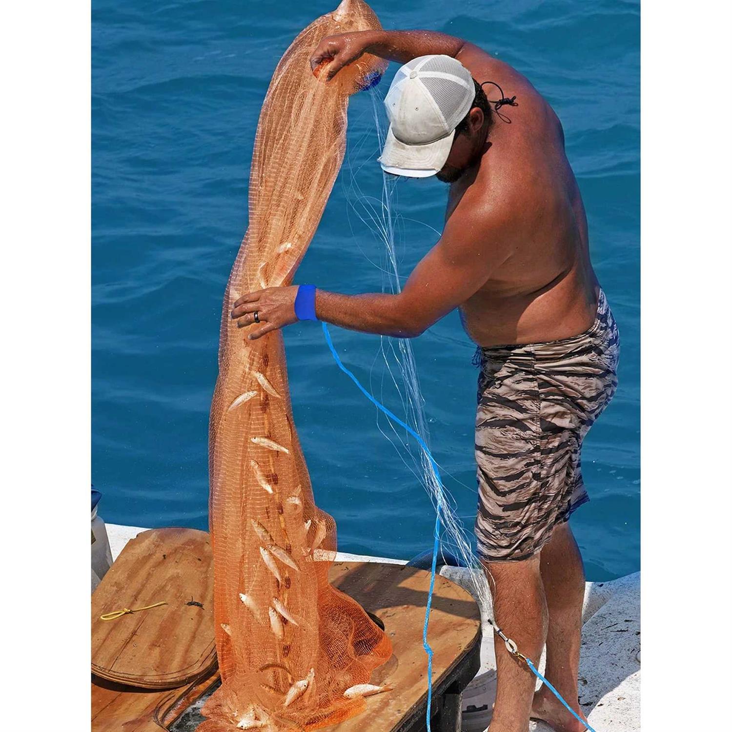 1pc Casting Net Throwing Fishing Cast Net with Heavy Duty Zinc Sinker Weights for Bait Trap Fish Tire Line Mesh Throw Casting Net 4-6ft Radius/7.8-11.6ft Diameter - Image 10