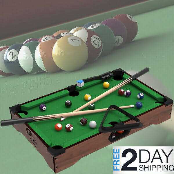 Hey! Play! Mini Tabletop Pool Set Billiards Game Includes Game Balls, Sticks, Chalk, Brush and Triangle-Portable and Fun for The Whole Family - Image 5