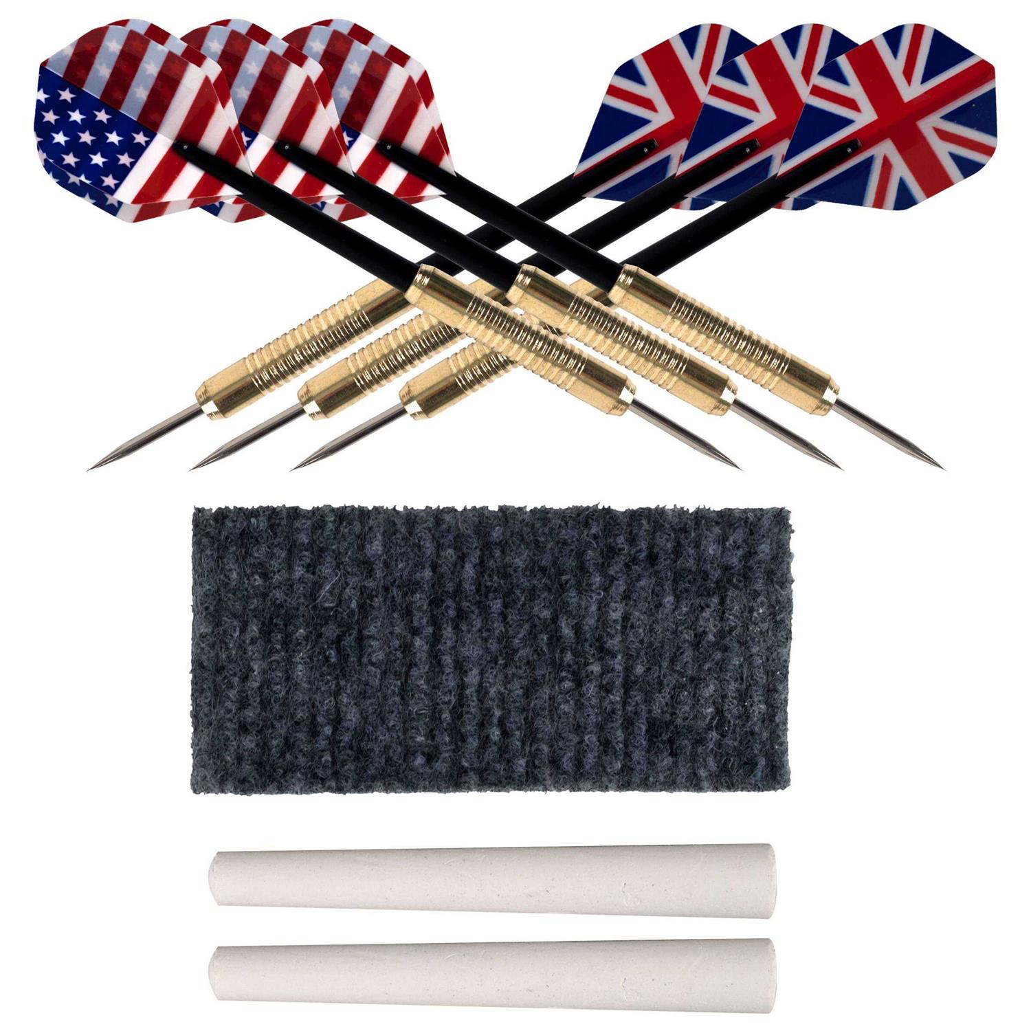 Trademark Games Walnut Dartboard Cabinet Set - Image 5