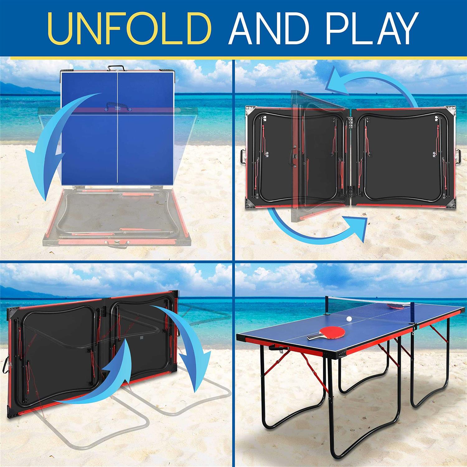 SereneLife Foldable Table Tennis Table - Image 3