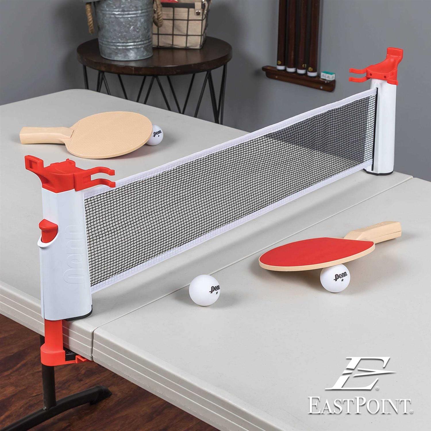 Penn Everywhere Table Tennis Net & Post Set with 2 Ping Pong Paddles and 3 Balls - Image 3