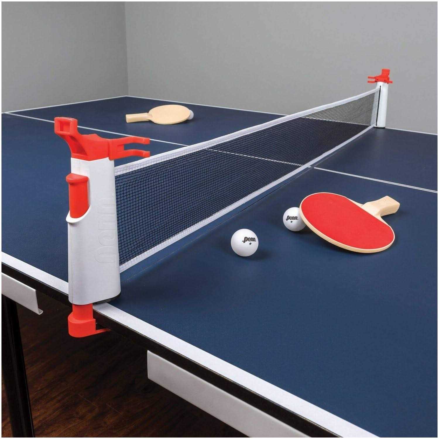 Penn Everywhere Table Tennis Net & Post Set with 2 Ping Pong Paddles and 3 Balls - Image 4