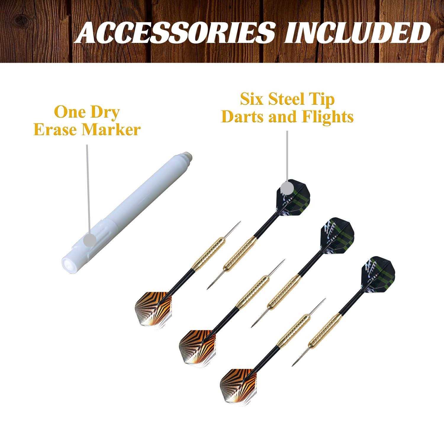 Barrington 40 inch Prescott Collection Bristle Dartboard Cabinet with LED Light - Image 4