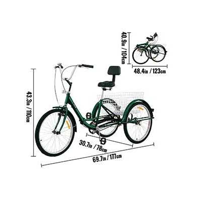 Vevor 26 in. 7-Speed 3-Wheel Adult Tricycle - Image 3