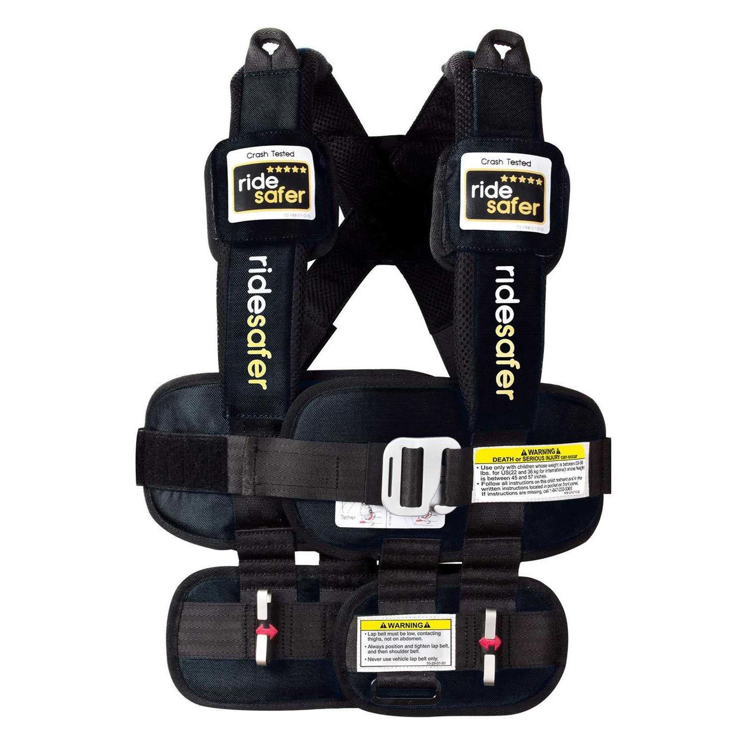 RideSafer Ride Safer Travel Vest with Zipped Backpack-Wearable, Lightweight, Compact, and Portable Car Seat. Perfect for Everyday use or Rideshare