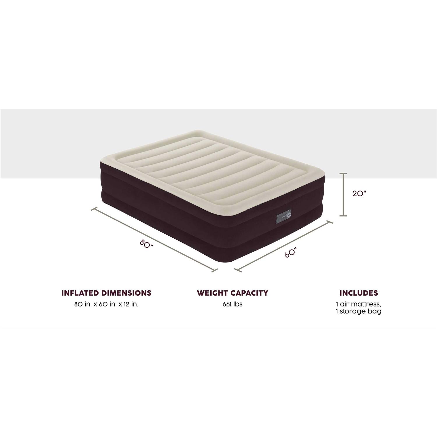 Bestway Maroon 20 Queen Air Mattress with Built in Pump - Image 2