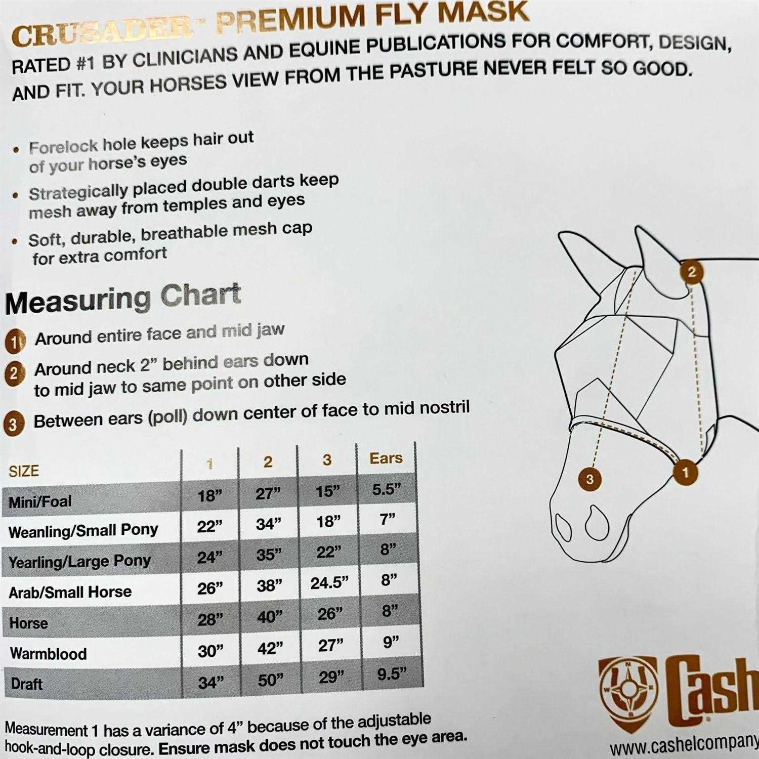 Alternative view of Cashel Crusader Long Nose Fly Mask with Ears