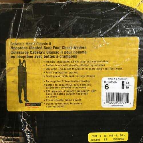 Cabela&s Classic Series II Brown Neoprene Felt Sole Boot-Foot Waders for Men - Image 2