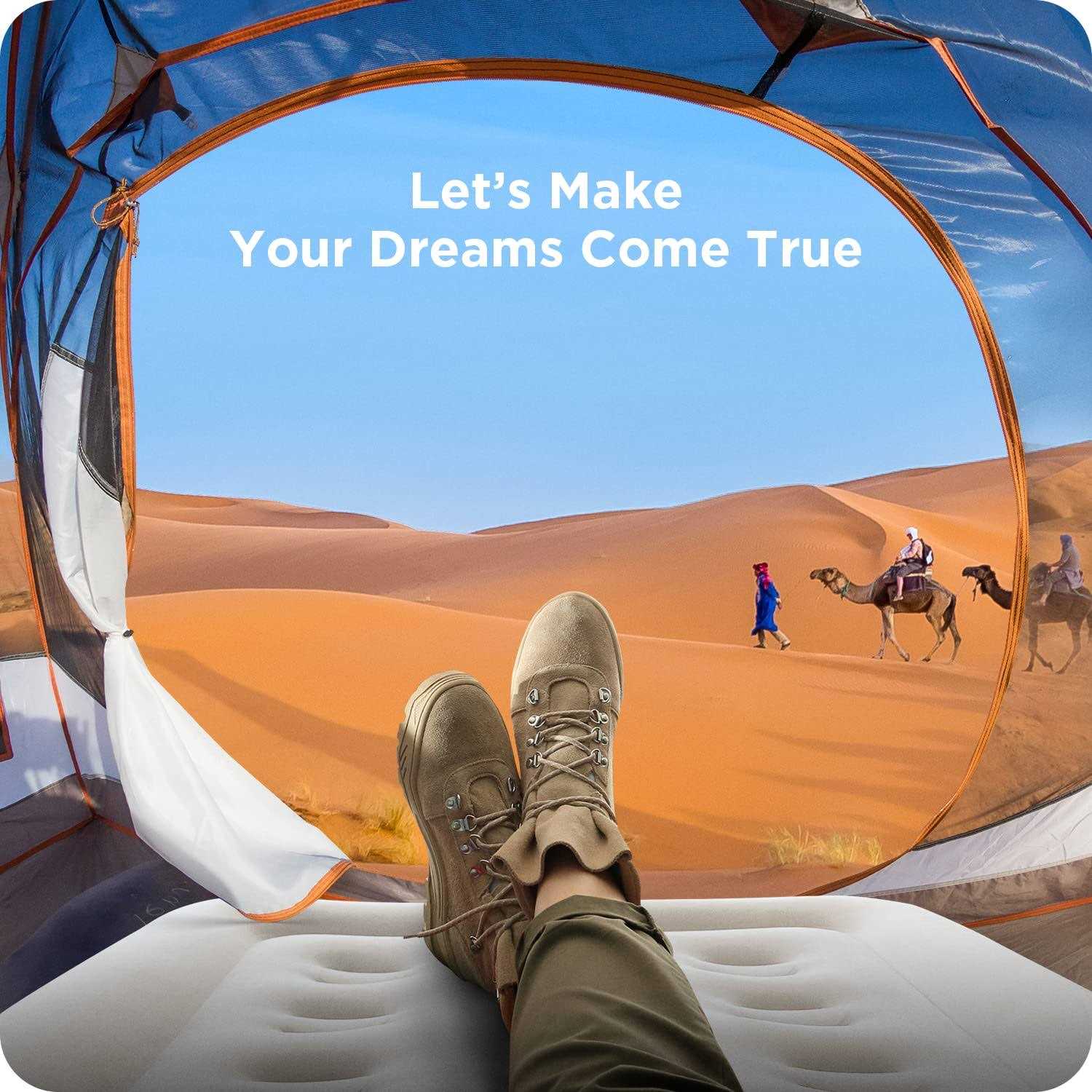 Ciays Air Mattress with Built-in Pump, 16' Elevated Blow Up Mattress with Carrying Bag for Home and Camping - Image 4