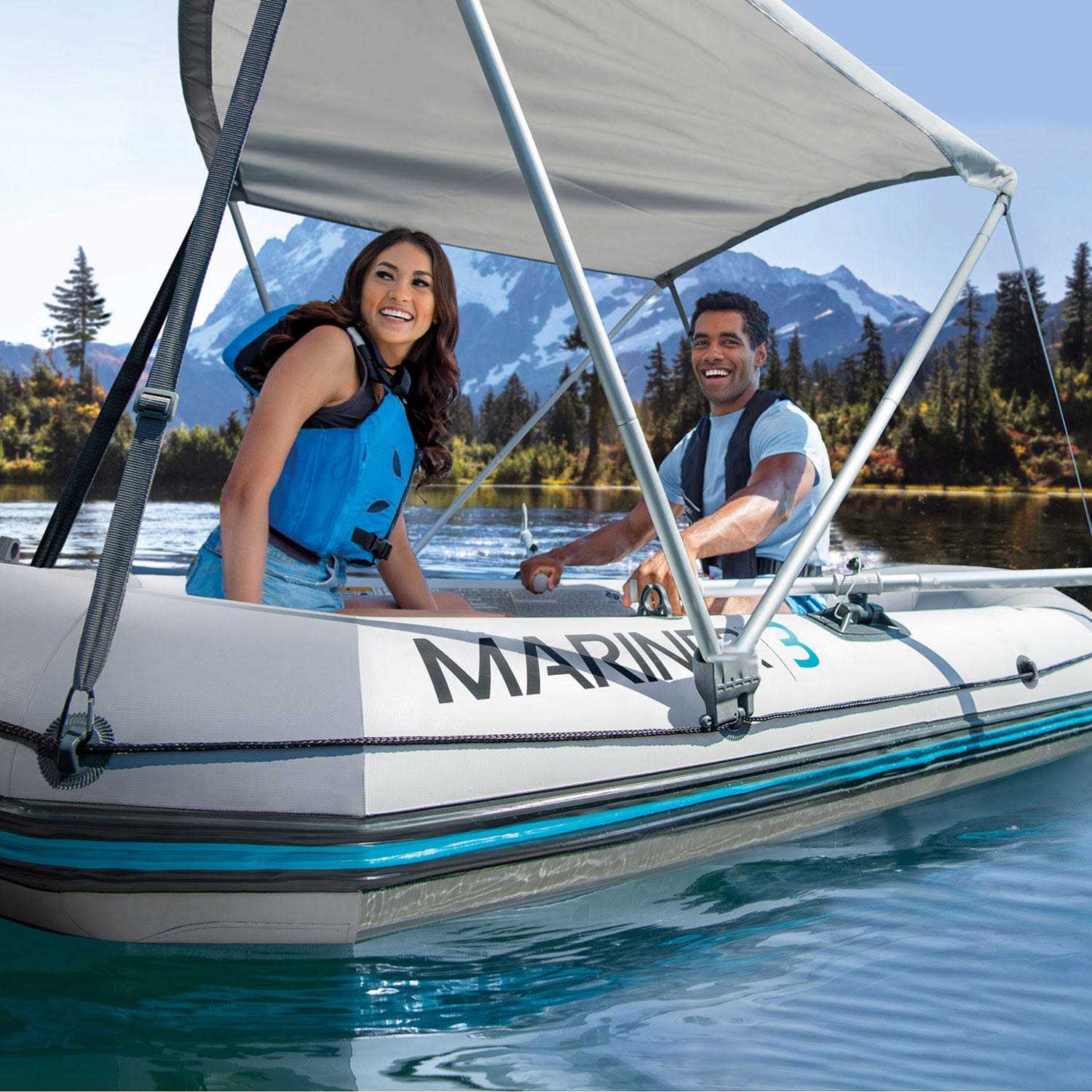 Intex Mariner 3 Person Boat Set with Canopy