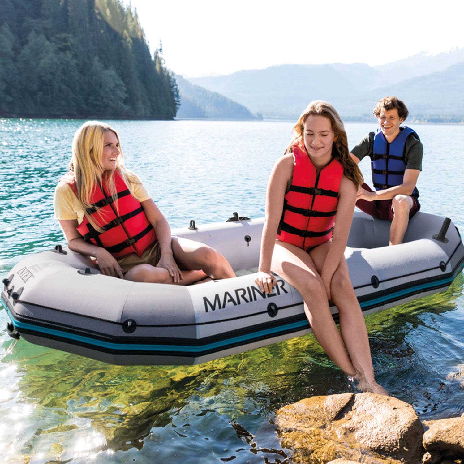Intex Mariner 3 Person Boat Set with Canopy - Image 2