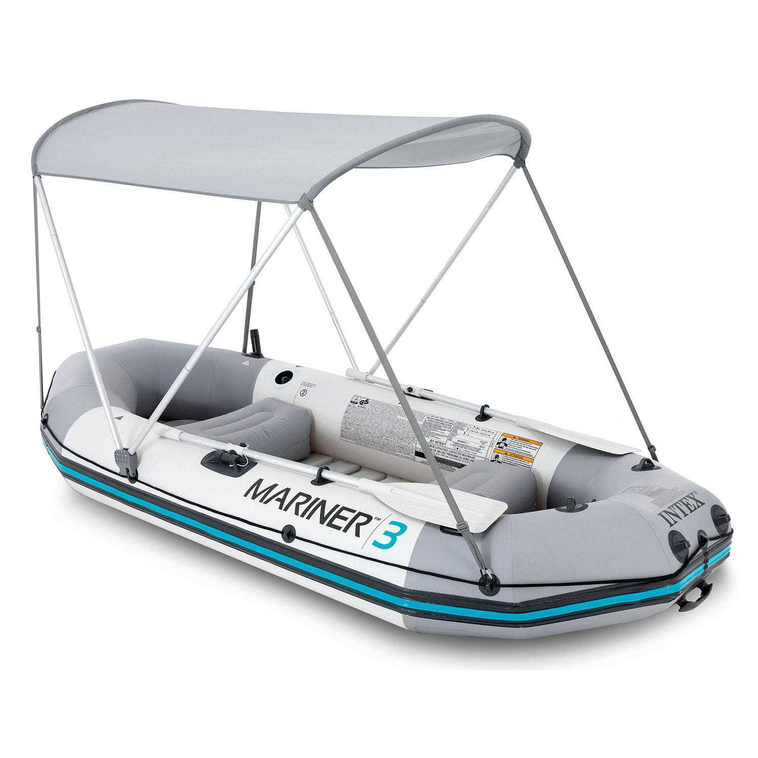 Intex Mariner 3 Person Boat Set with Canopy - Image 3