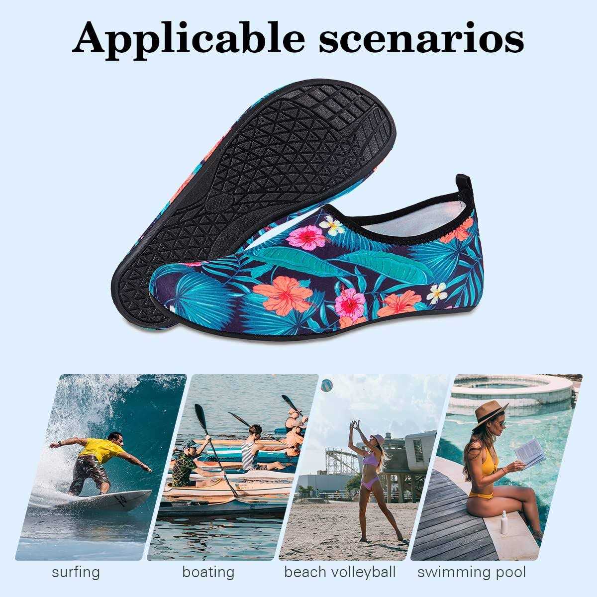 HMIYA Aqua Socks Beach Water Shoes Barefoot Yoga Socks Quick-Dry Surf Pool Swim Shoes for Women Men - Image 4