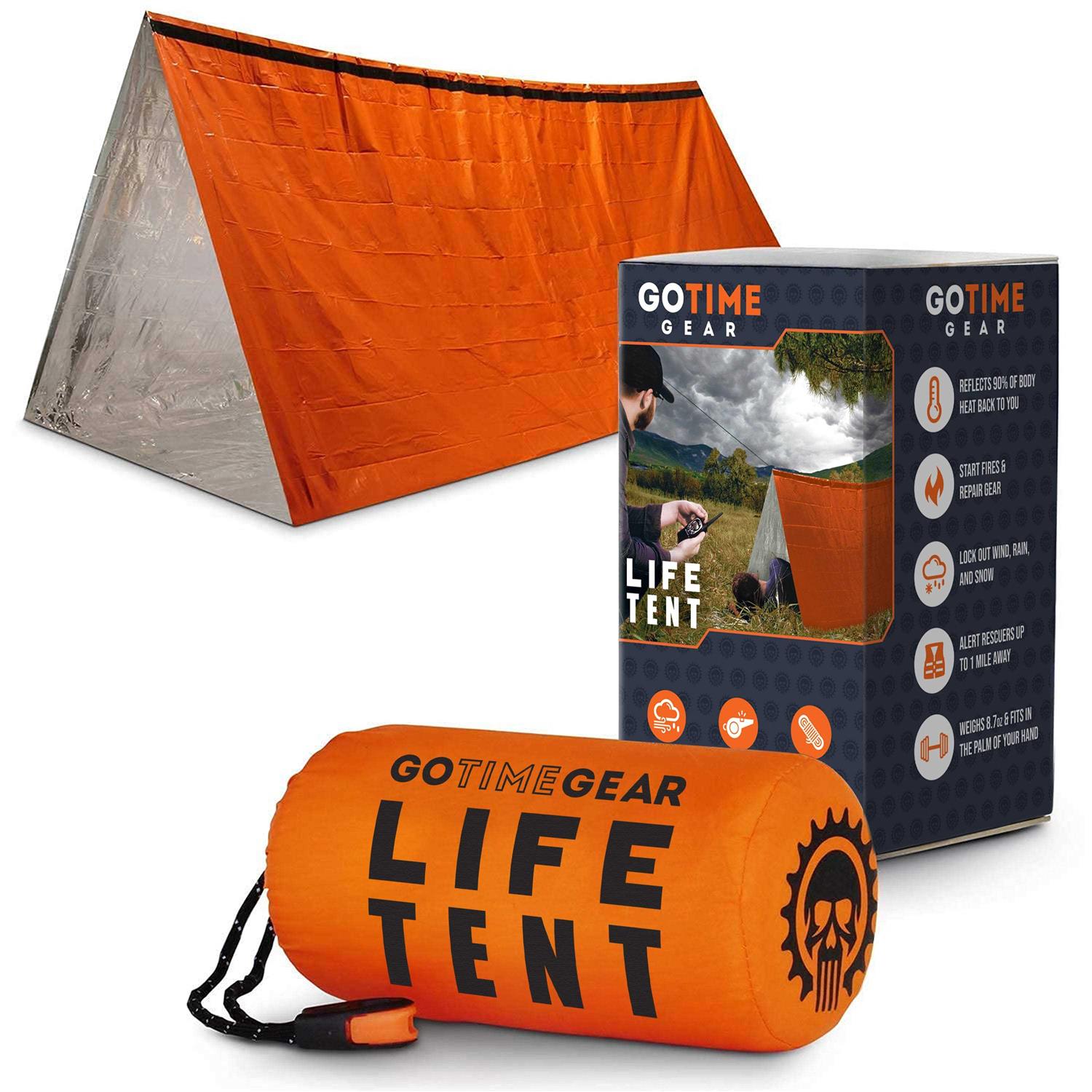 Go Time Gear Life Tent Emergency Survival Shelter 2 Person Use As Tent