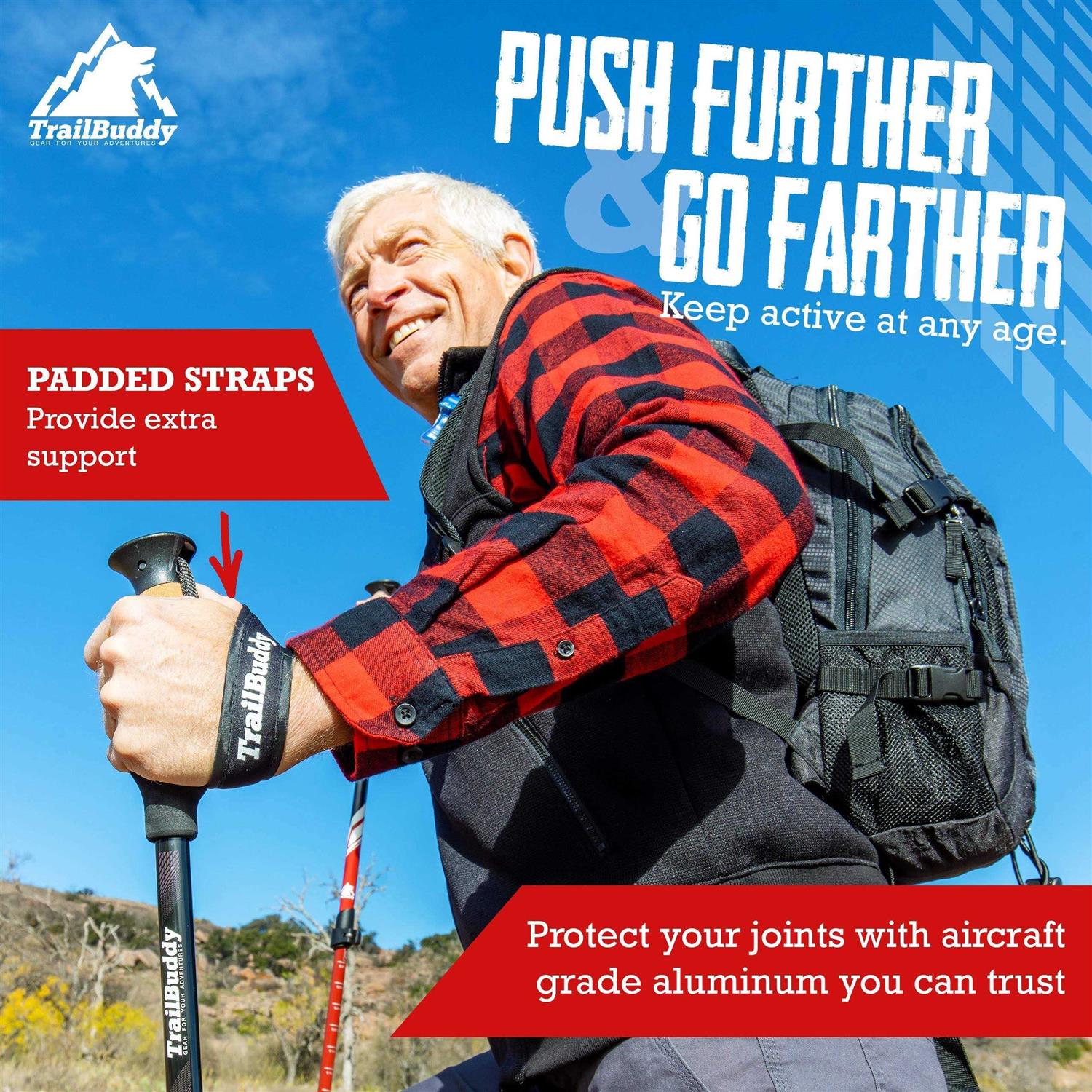 TrailBuddy Lightweight Trekking Poles Hiking - Image 3