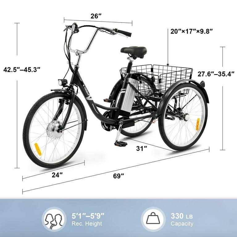 Viribus 24 inch Electric Tricycle for Adults with 250w Motor 36V 10Ah - Image 5