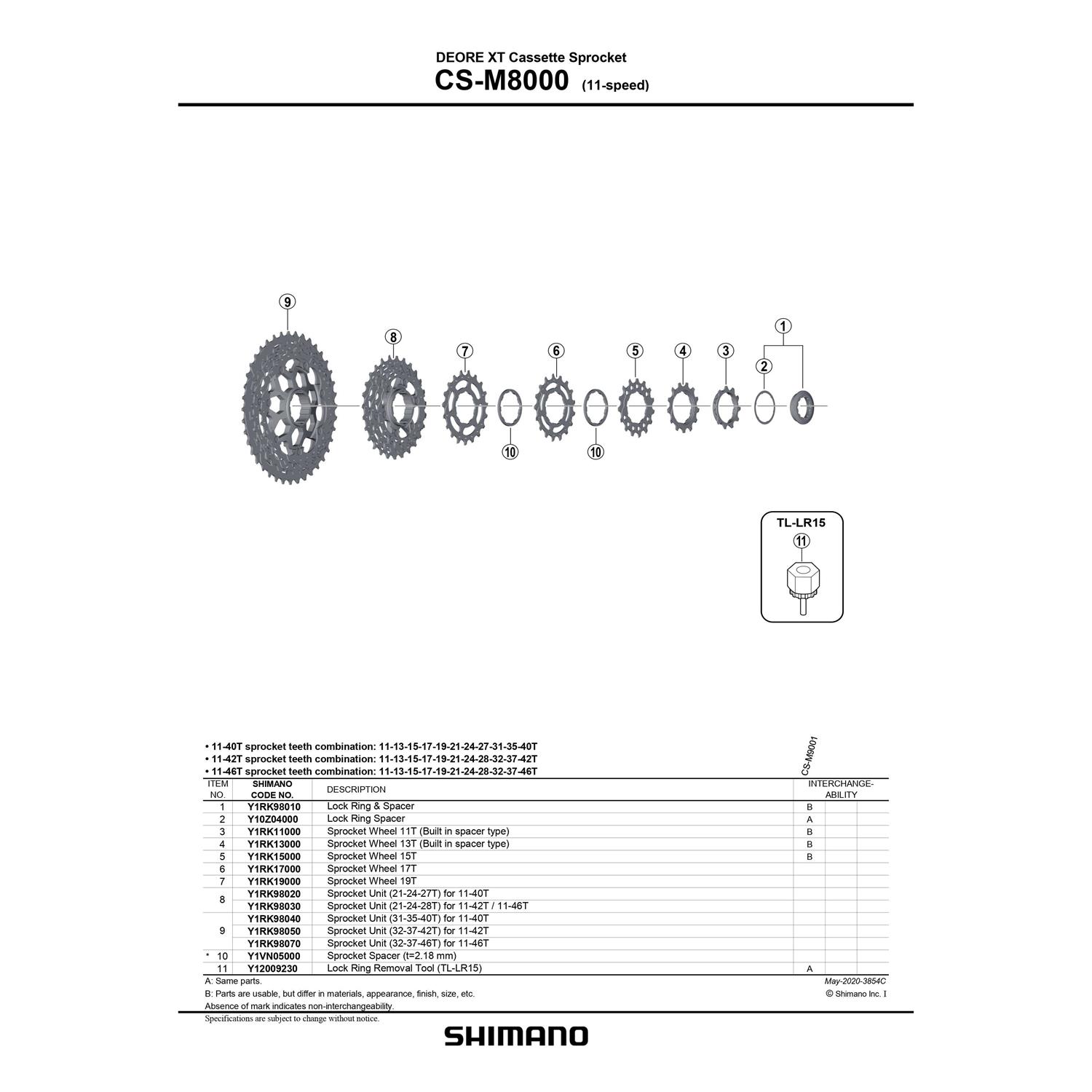 Shimano Deore XT CS-M8000 11-Speed Cassette - Image 4