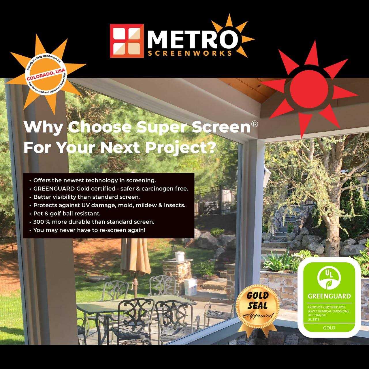 Metro Screenworks 100 ft Super Screen Tiny Mesh 20/17 - Image 3