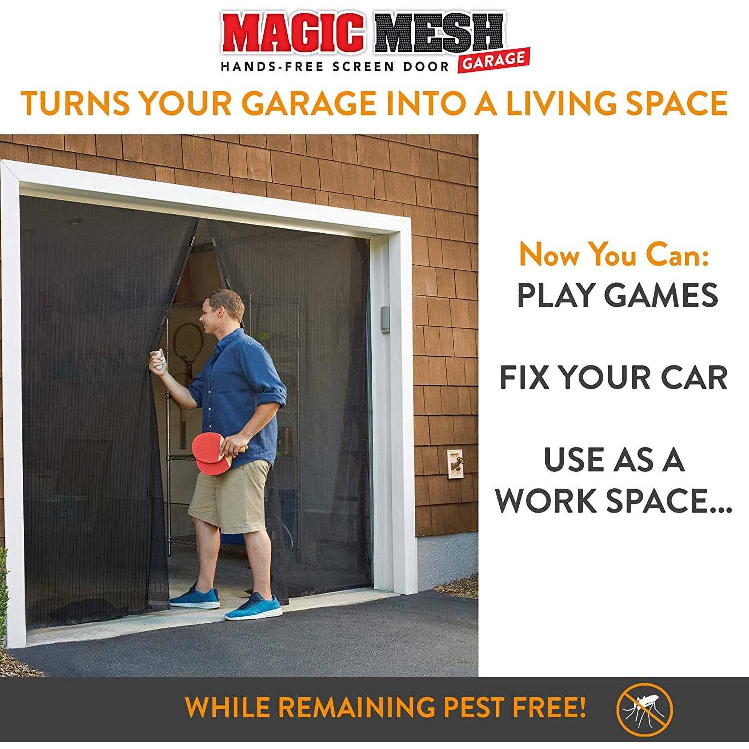 Magic Mesh Garage Hands-Free Screen Door - Image 4