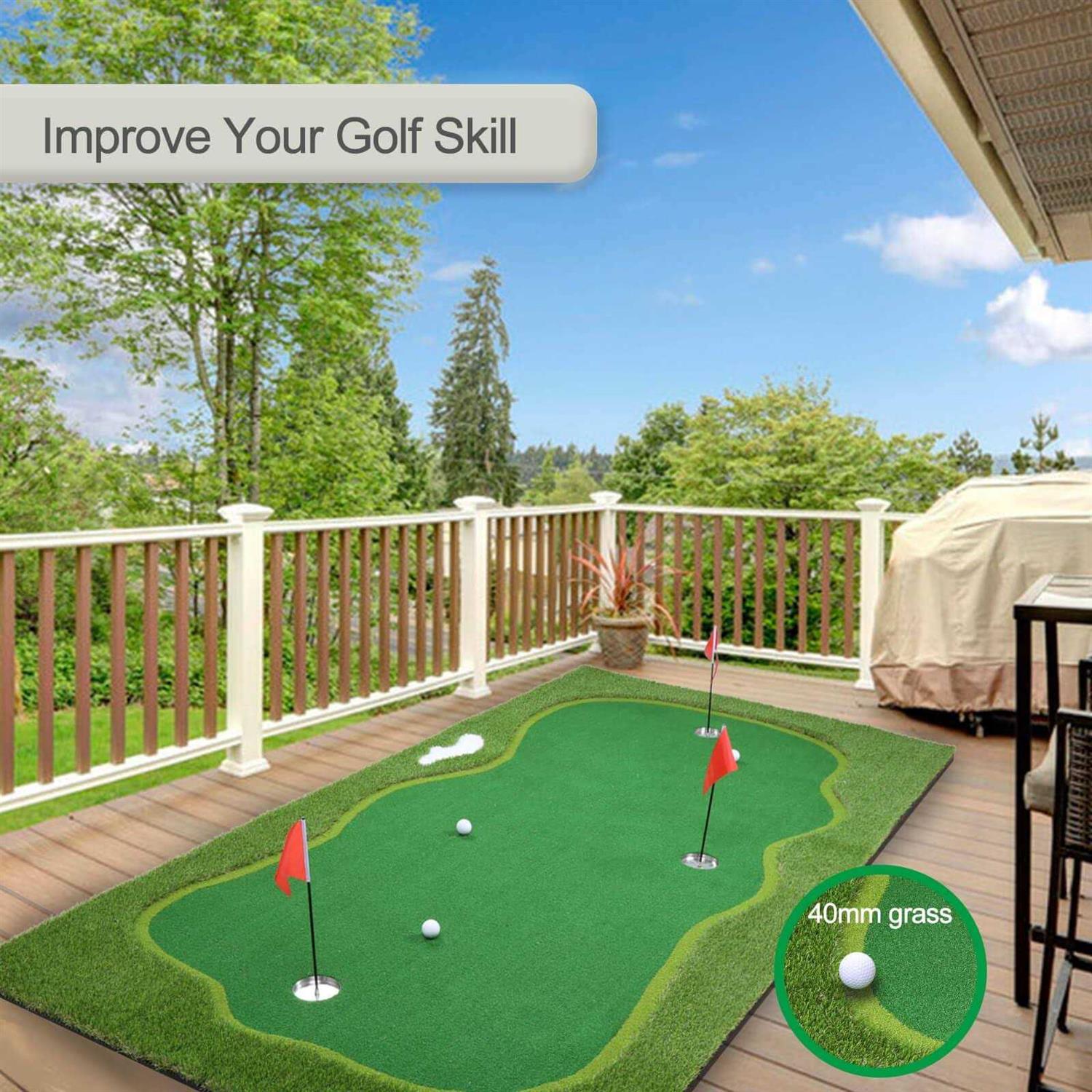 Chriiena Golf Putting Green Practice Putting Green Mat - Image 5