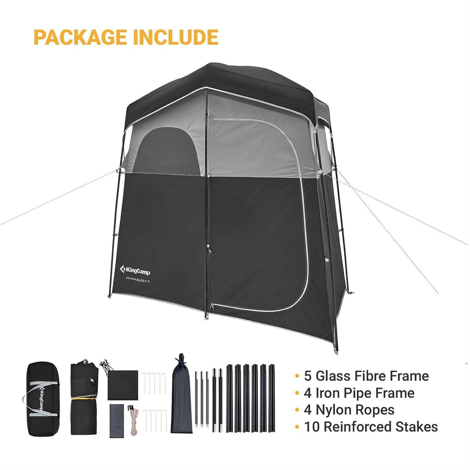 KingCamp Camping Shower Tent, Portable Privacy 2 Room - Image 3