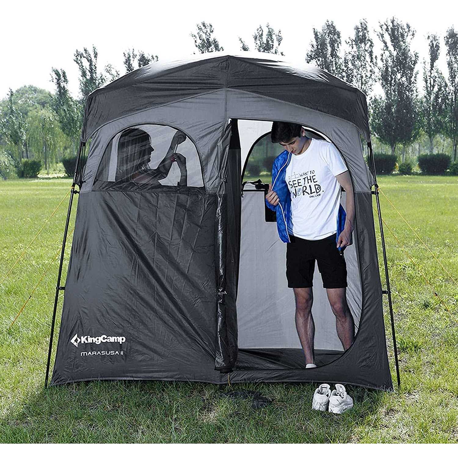 KingCamp Camping Shower Tent, Portable Privacy 2 Room - Image 3