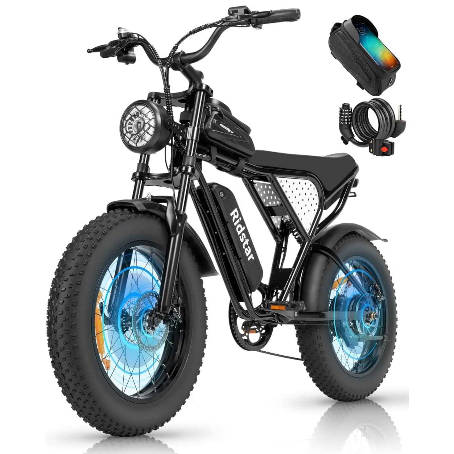 Bopzin Electric Bike for Adults 1200W 25MPH Dirt Bike 48V 15AH