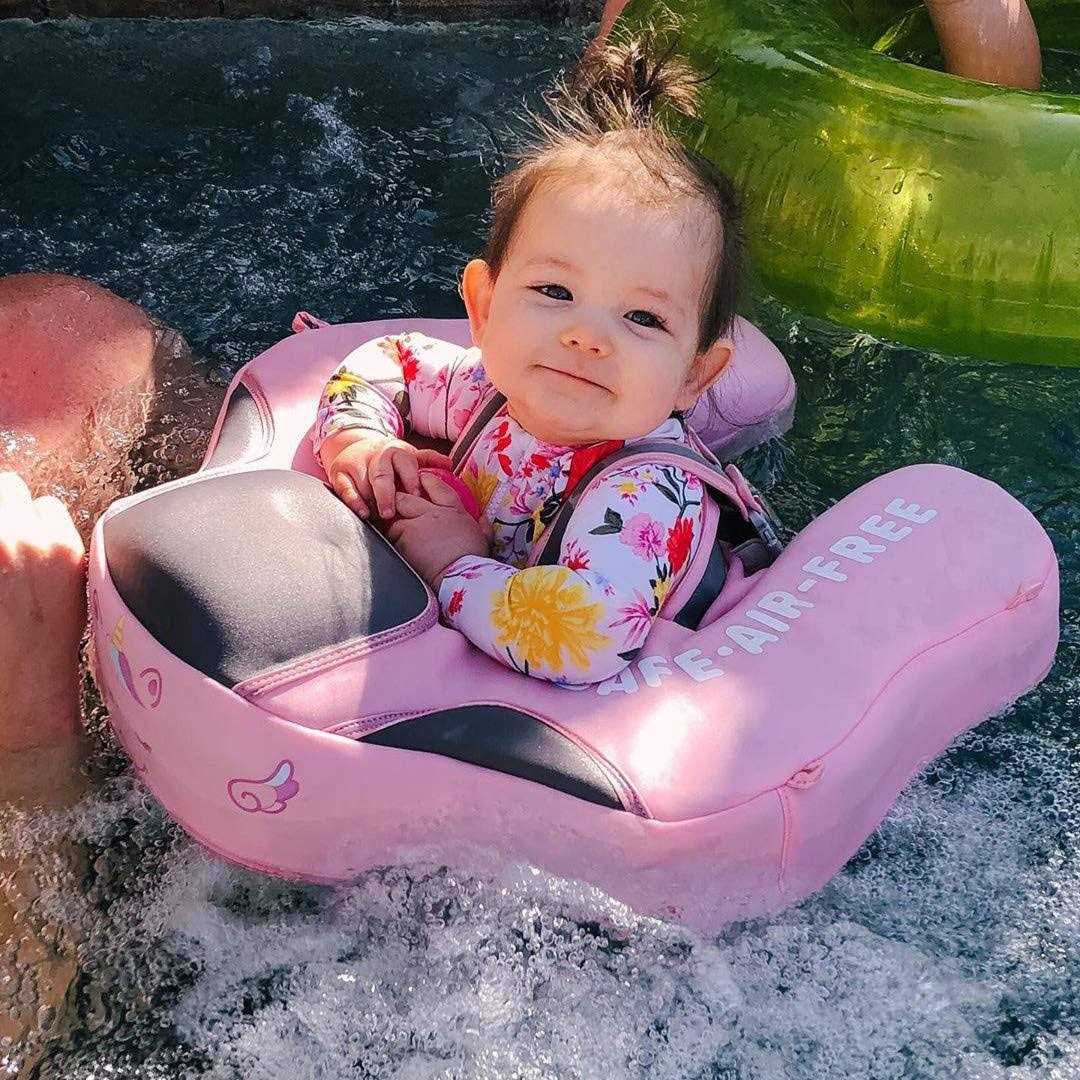 VQ-Ant Mambobaby Float with Canopy Newest Size Improved Non Inflatable Infant Baby Pool Float Smart Mambo Float Swim Trainer Add Tail Baby Swim Float Mambo - Image 5