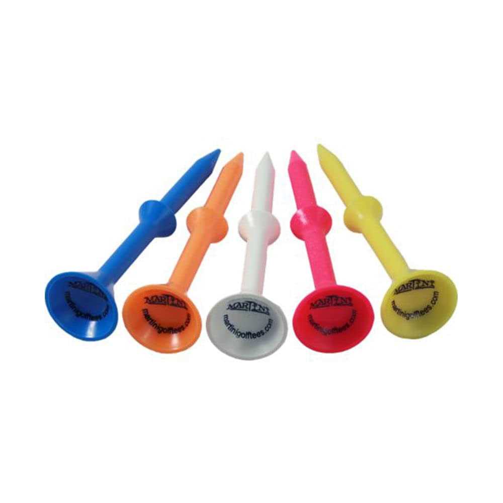 Martini Golf Tees DMT007 Durable Plastic Step-Up Tees 5 Pack, Assorted Colors - Image 2