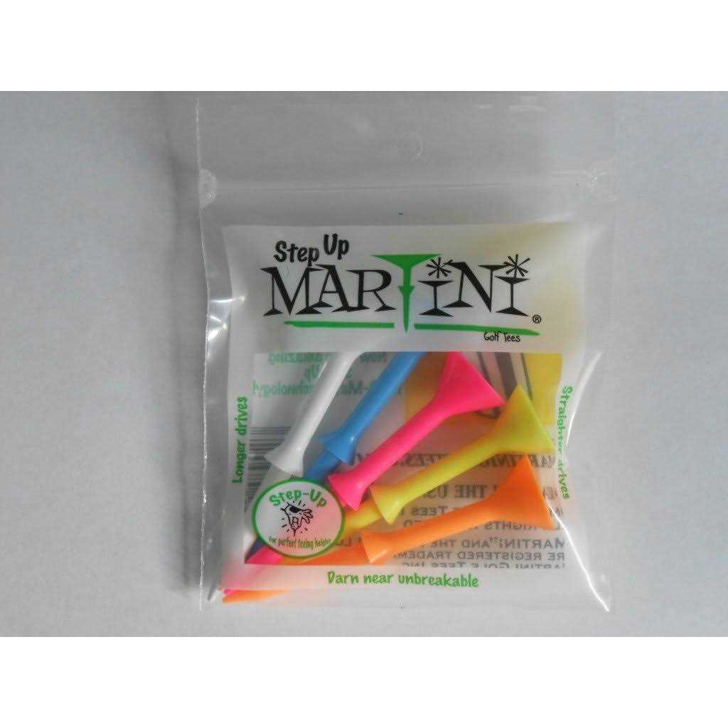 Martini Golf Tees DMT007 Durable Plastic Step-Up Tees 5 Pack, Assorted Colors - Image 4