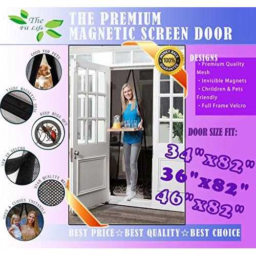 TheFitLife Magnetic Screen Door Heavy Duty Mesh Curtain with Full Frame Hook and Loop Powerful Magnets That Snap Shut Automatically - Image 3