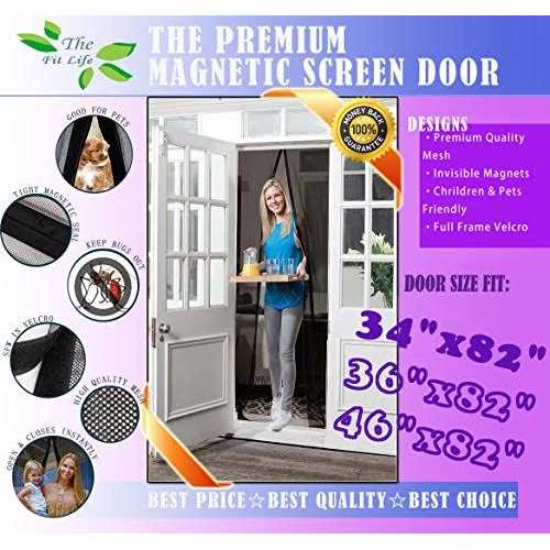 TheFitLife Magnetic Screen Door Heavy Duty Mesh Curtain with Full Frame Hook and Loop Powerful Magnets That Snap Shut Automatically - Image 3
