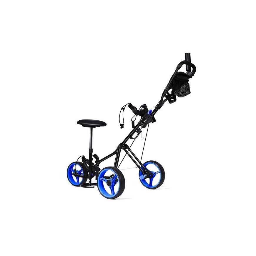 Costway Folding 3 Wheels Golf Push Cart W Scoreboard Adjustable Handle - Image 2