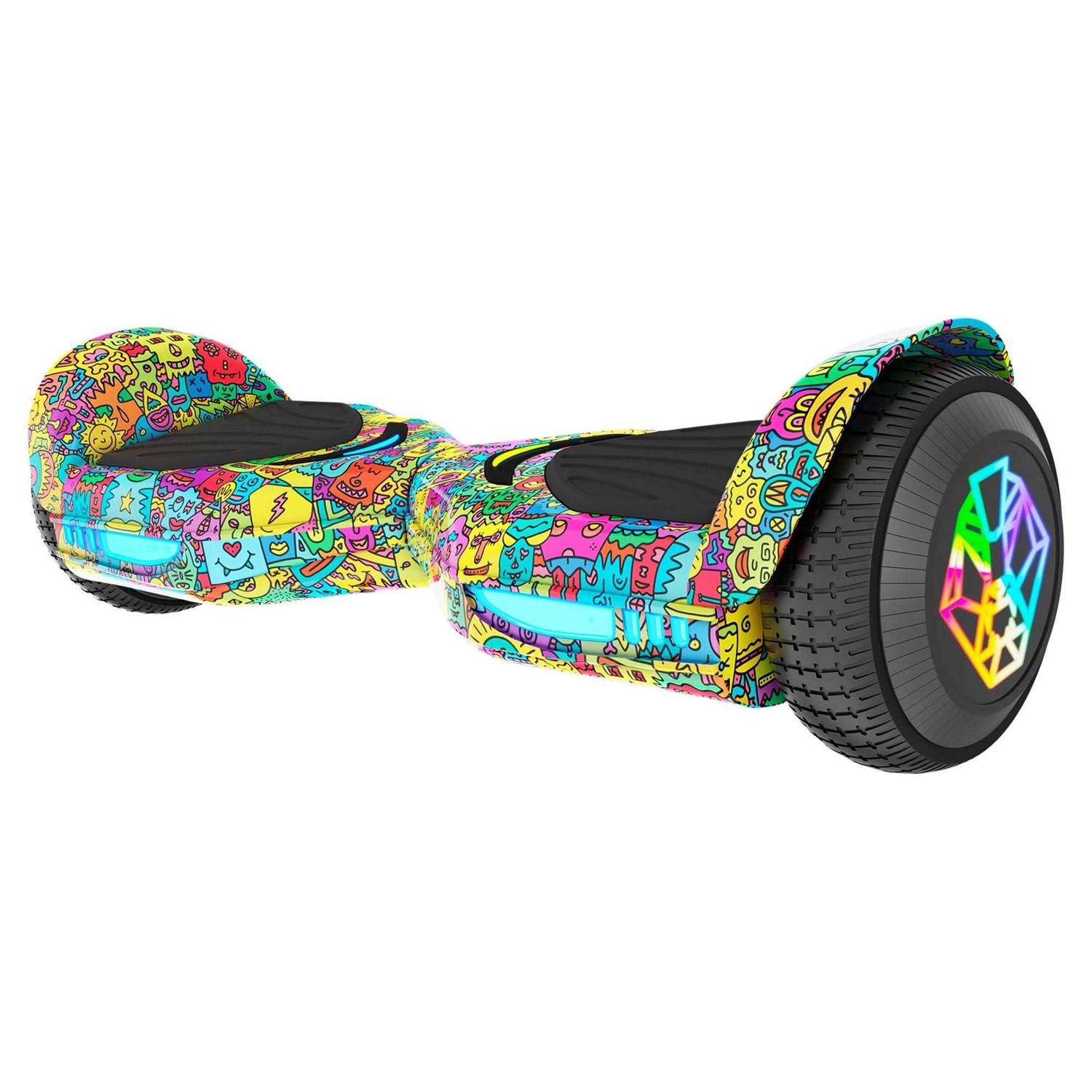 Swagtron Black SwagBOARD EVO Freestyle Hoverboard Bluetooth Speaker Light-Up Wheels