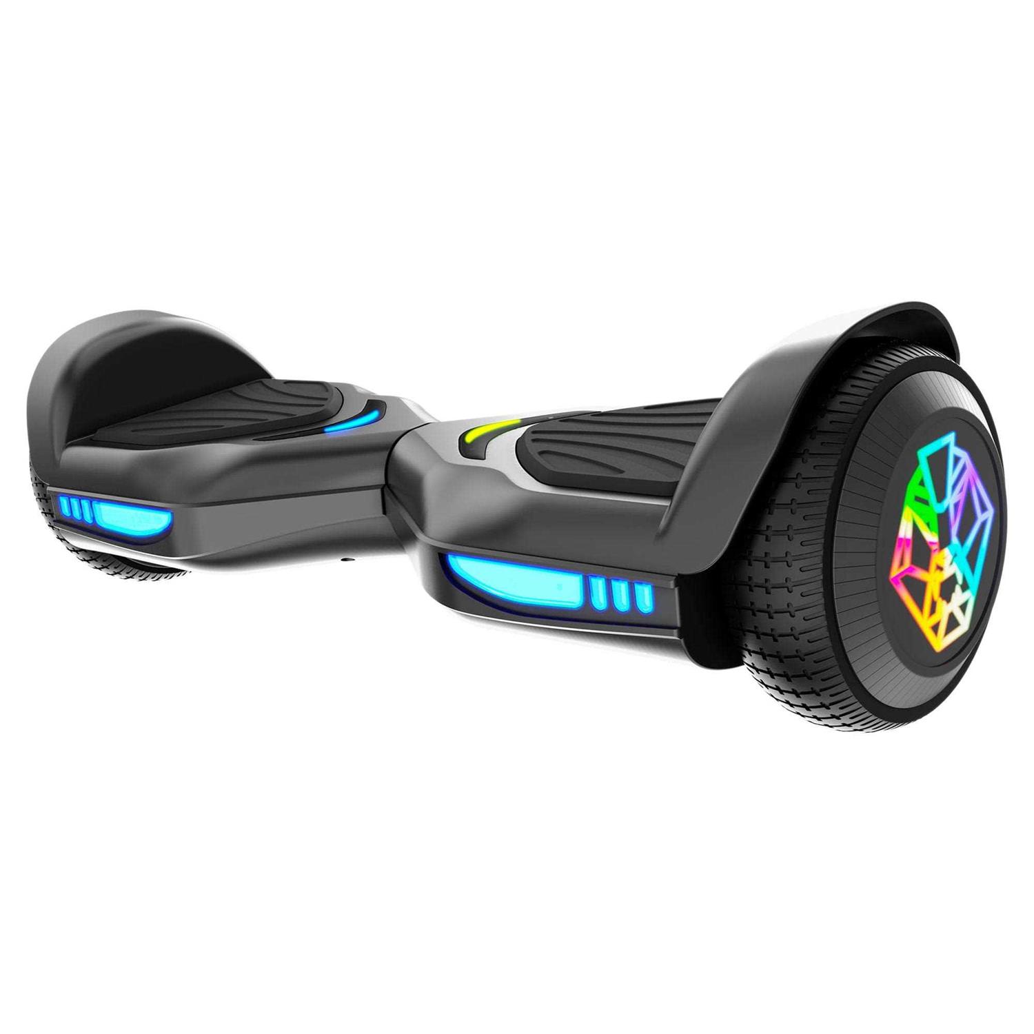 Swagtron Black SwagBOARD EVO Freestyle Hoverboard Bluetooth Speaker Light-Up Wheels