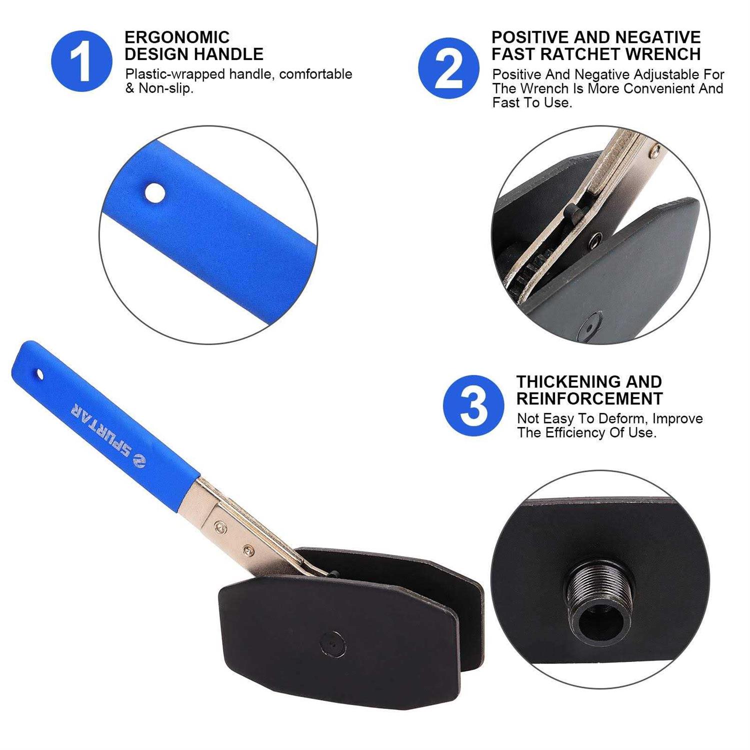 Alternative view of Spurtar Brake Caliper Press Tool Brake Caliper Tool Spreader 4 in 1 Universal Disc Brake Caliper Compression Tool Ratchet Piston Spreader