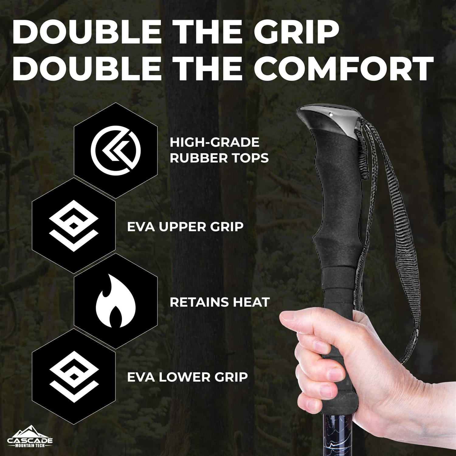 Cascade Mountain Tech Aluminum Quick Lock Trekking Poles - Image 5