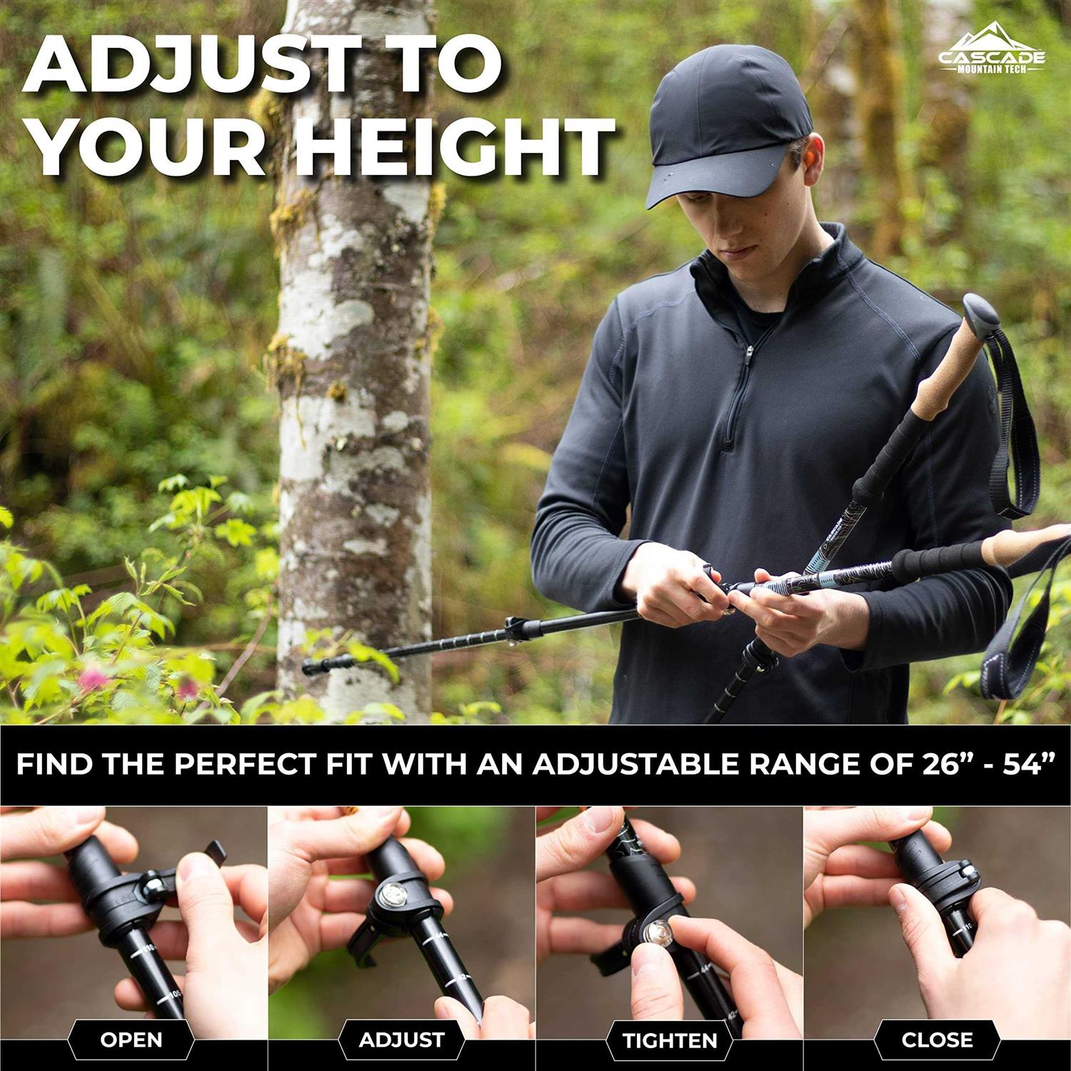 Cascade Mountain Tech Aluminum Quick Lock Trekking Poles - Image 5