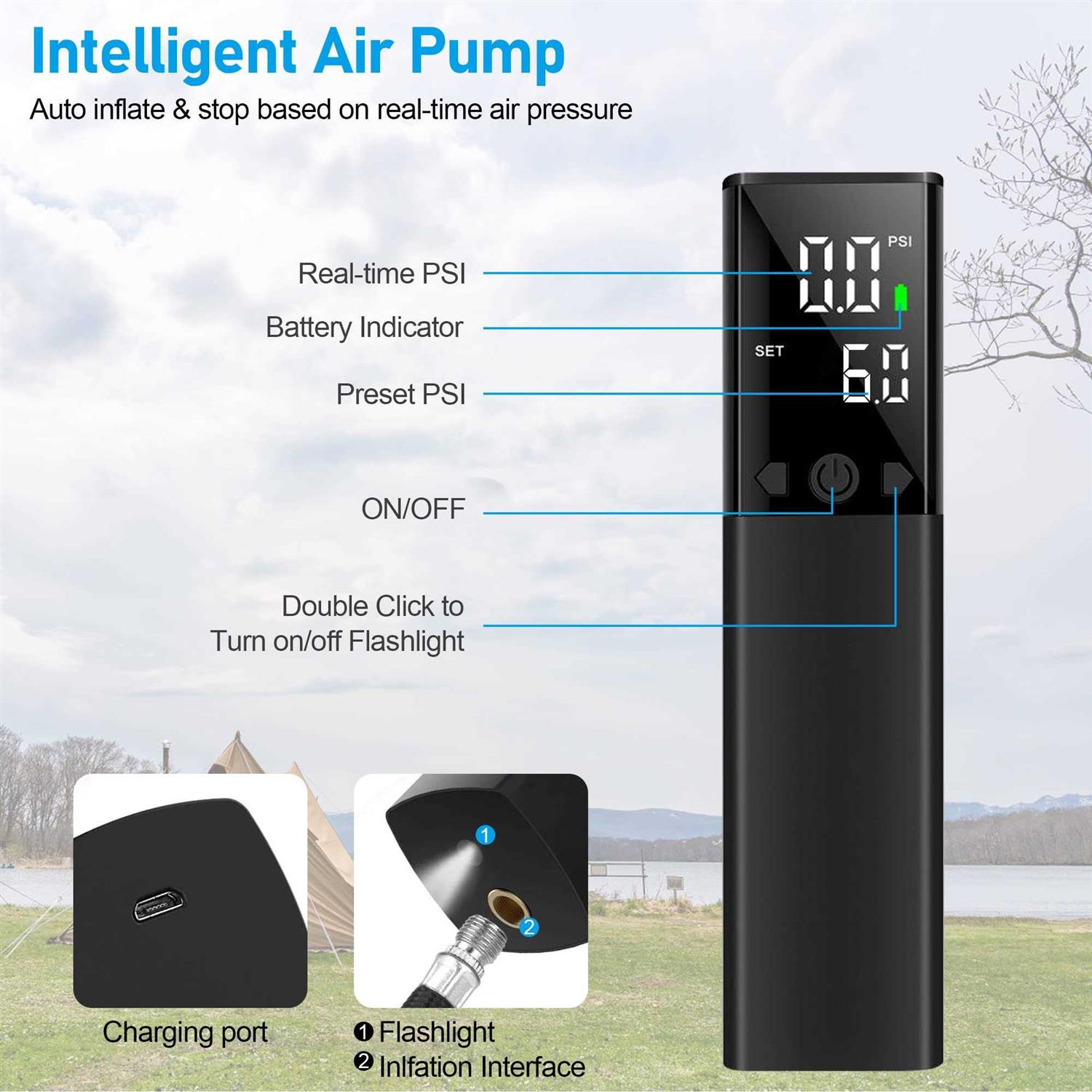 Portable Shower by Tadomoe 5 Gallons/20L Camping Shower Bag with Portable Shower Pump,Solar Shower with Hot Water,Leak Proof Handy Nozzle Temperature - Image 2